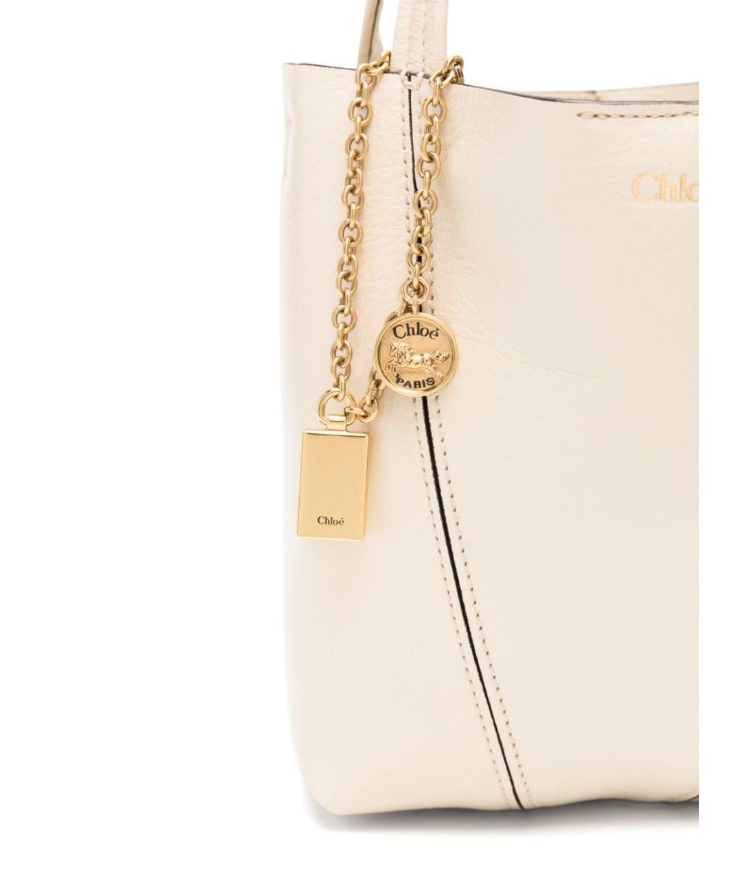CHLOE Бежевая кожаная сумка через плечо, фото 3