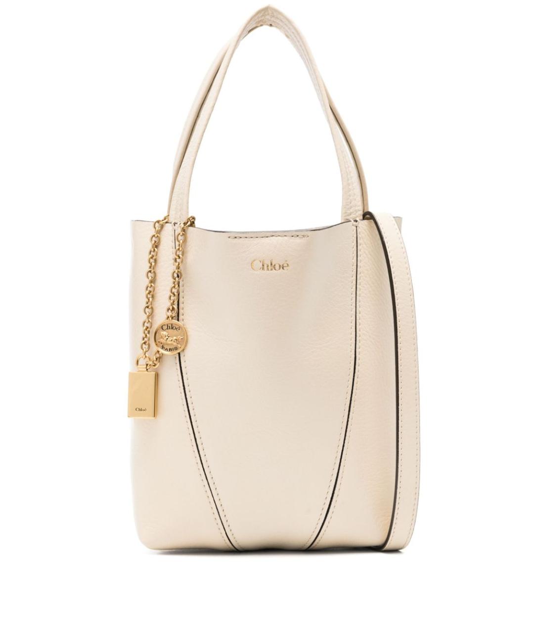 CHLOE Бежевая кожаная сумка через плечо, фото 1