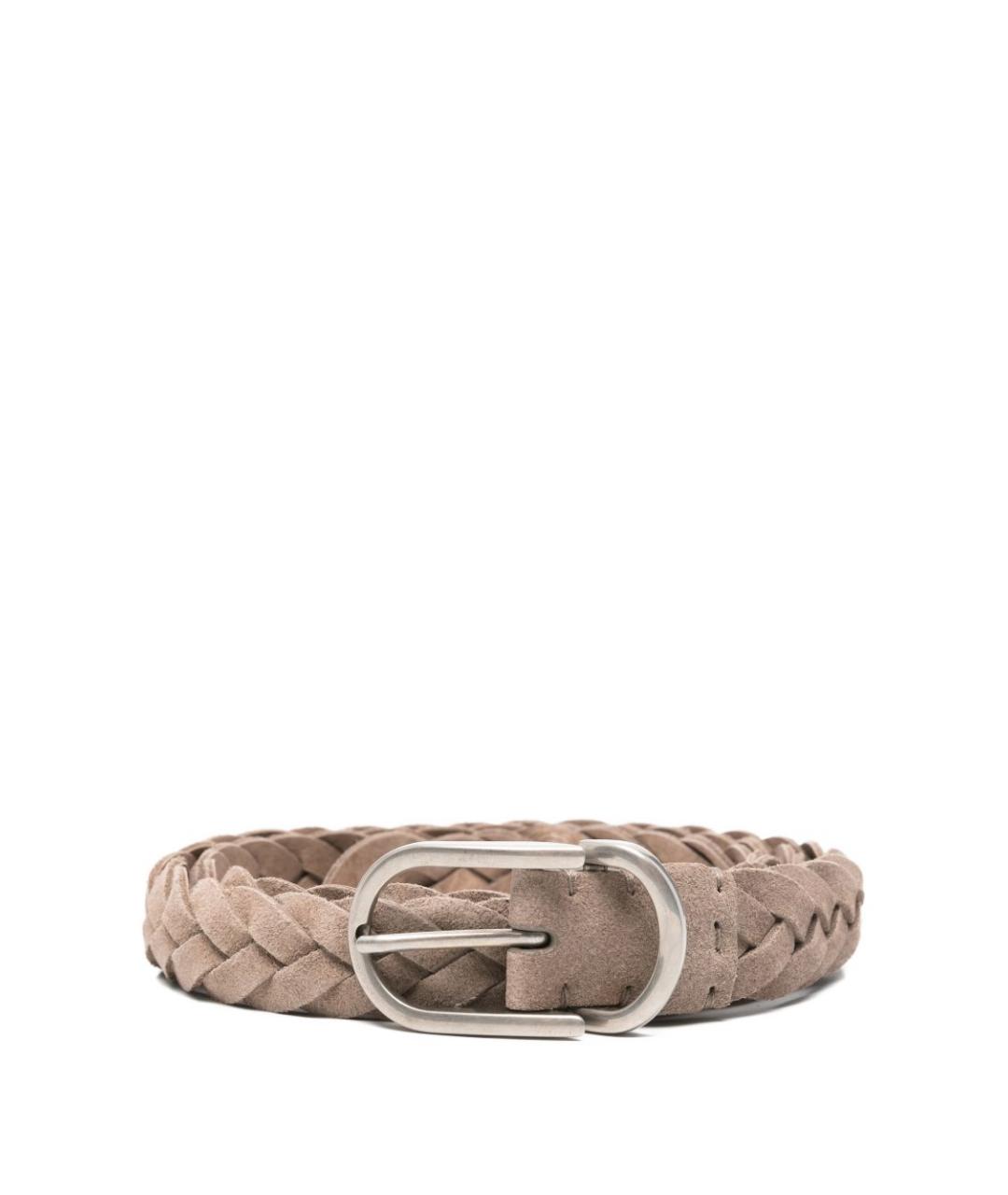 BRUNELLO CUCINELLI Коричневый замшевый ремень, фото 1