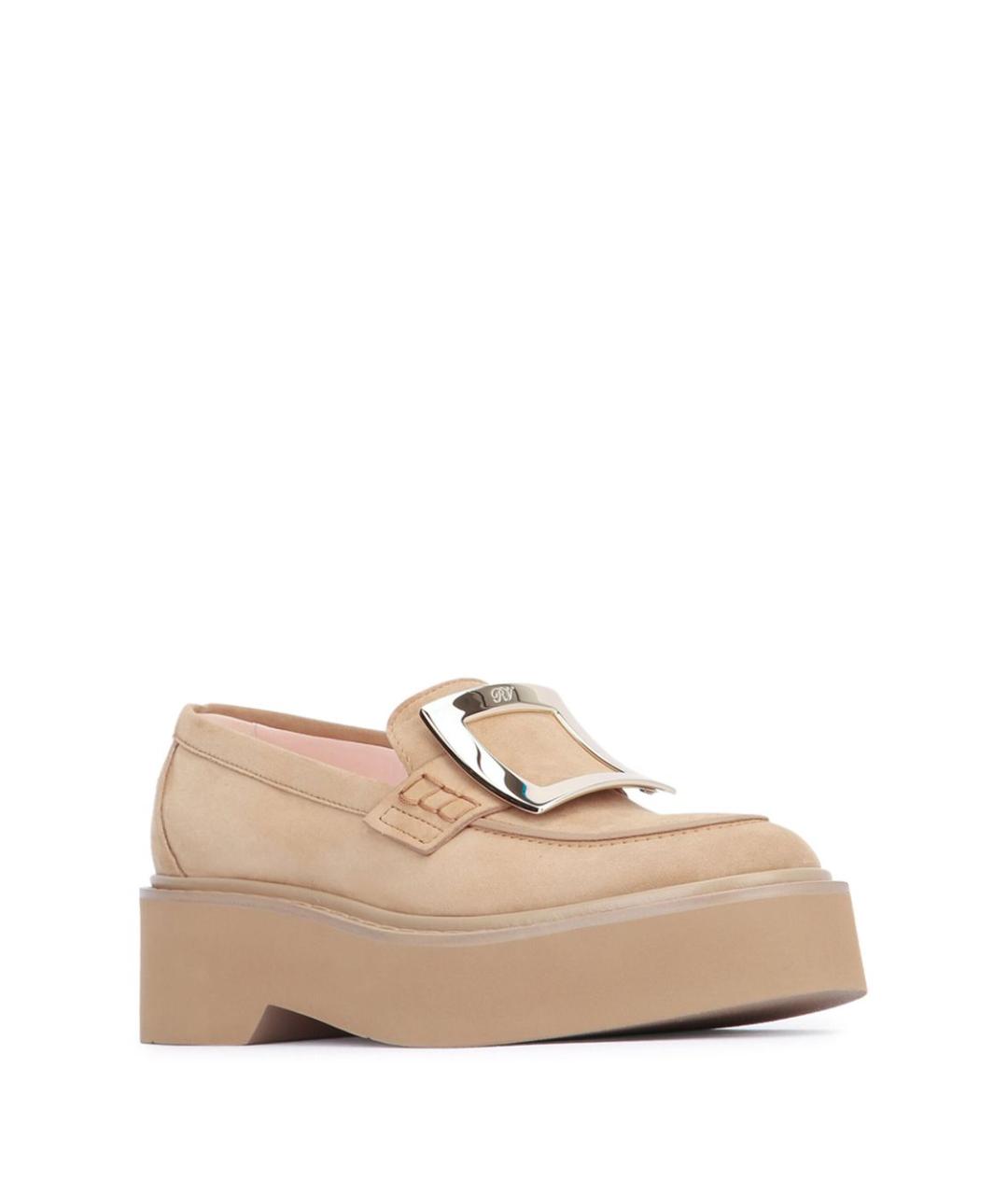 ROGER VIVIER Бежевые кожаные лоферы, фото 2