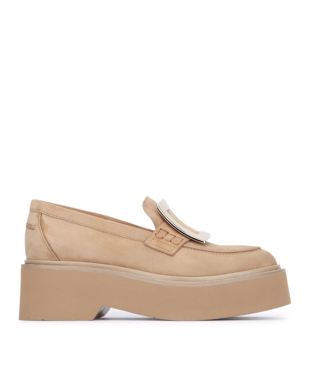 ROGER VIVIER Бежевые кожаные лоферы, фото 1