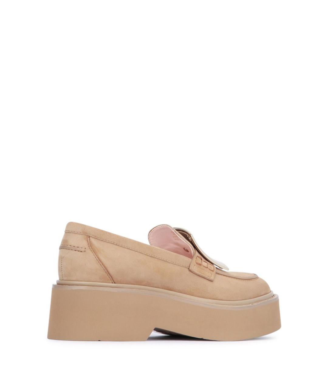 ROGER VIVIER Бежевые кожаные лоферы, фото 3