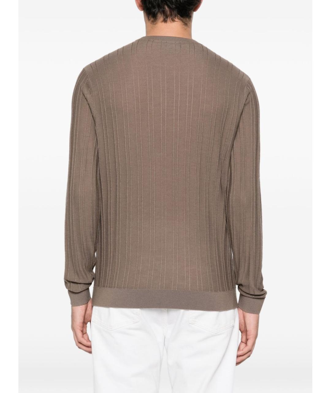 EMPORIO ARMANI Коричневый шерстяной джемпер / свитер, фото 4