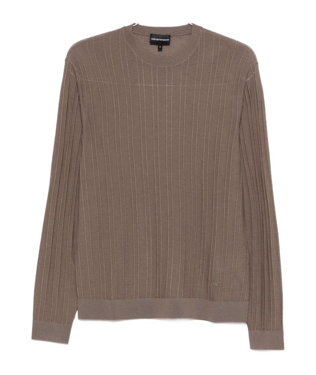 EMPORIO ARMANI Коричневый шерстяной джемпер / свитер, фото 1