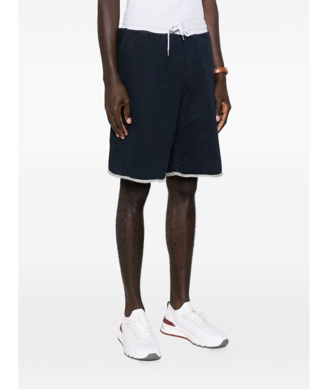 BRUNELLO CUCINELLI Синие хлопковые шорты, фото 4