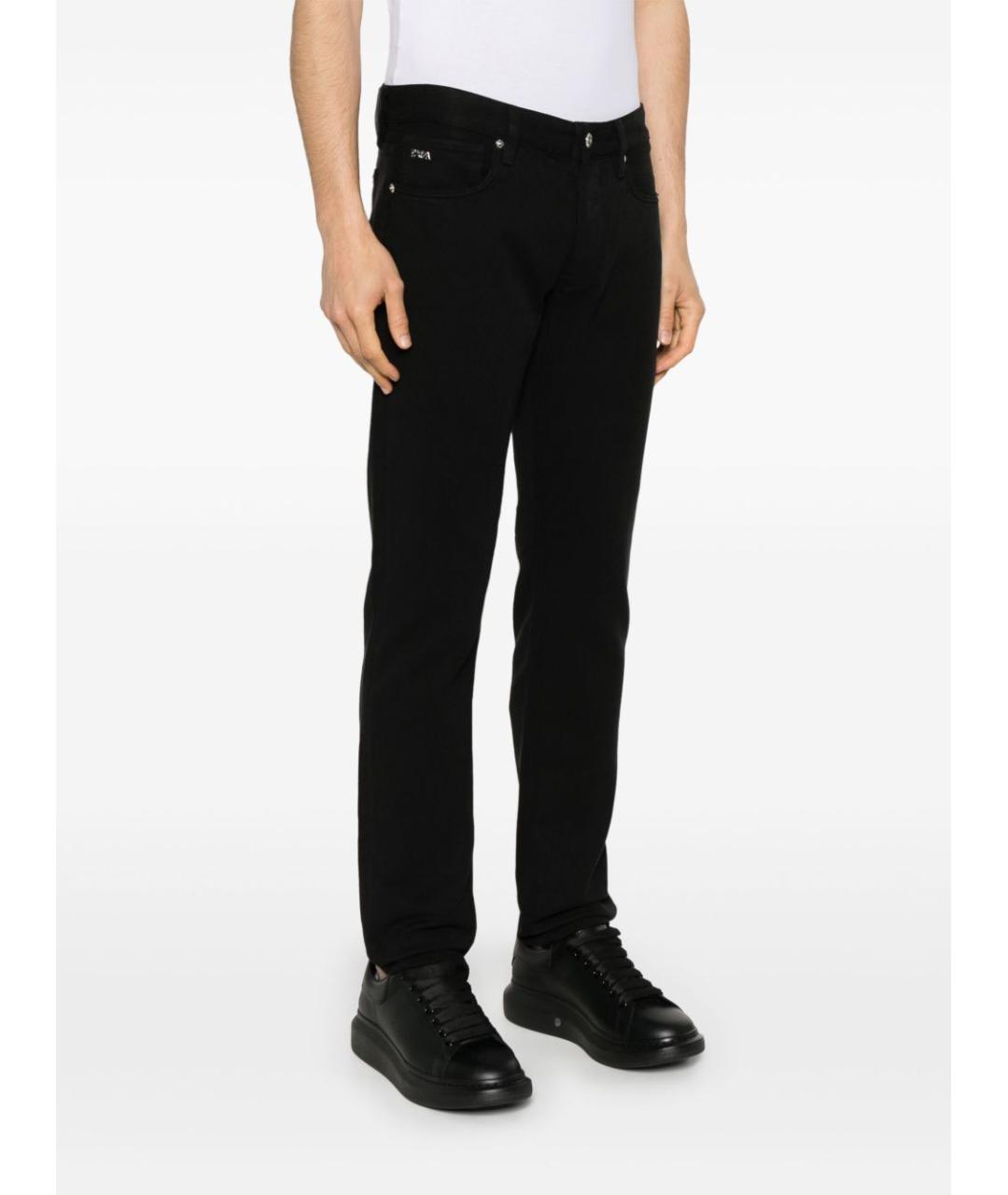 EMPORIO ARMANI Черные хлопковые прямые джинсы, фото 5