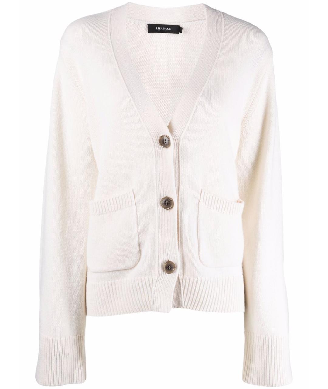 LISA YANG Белый кашемировый кардиган, фото 4