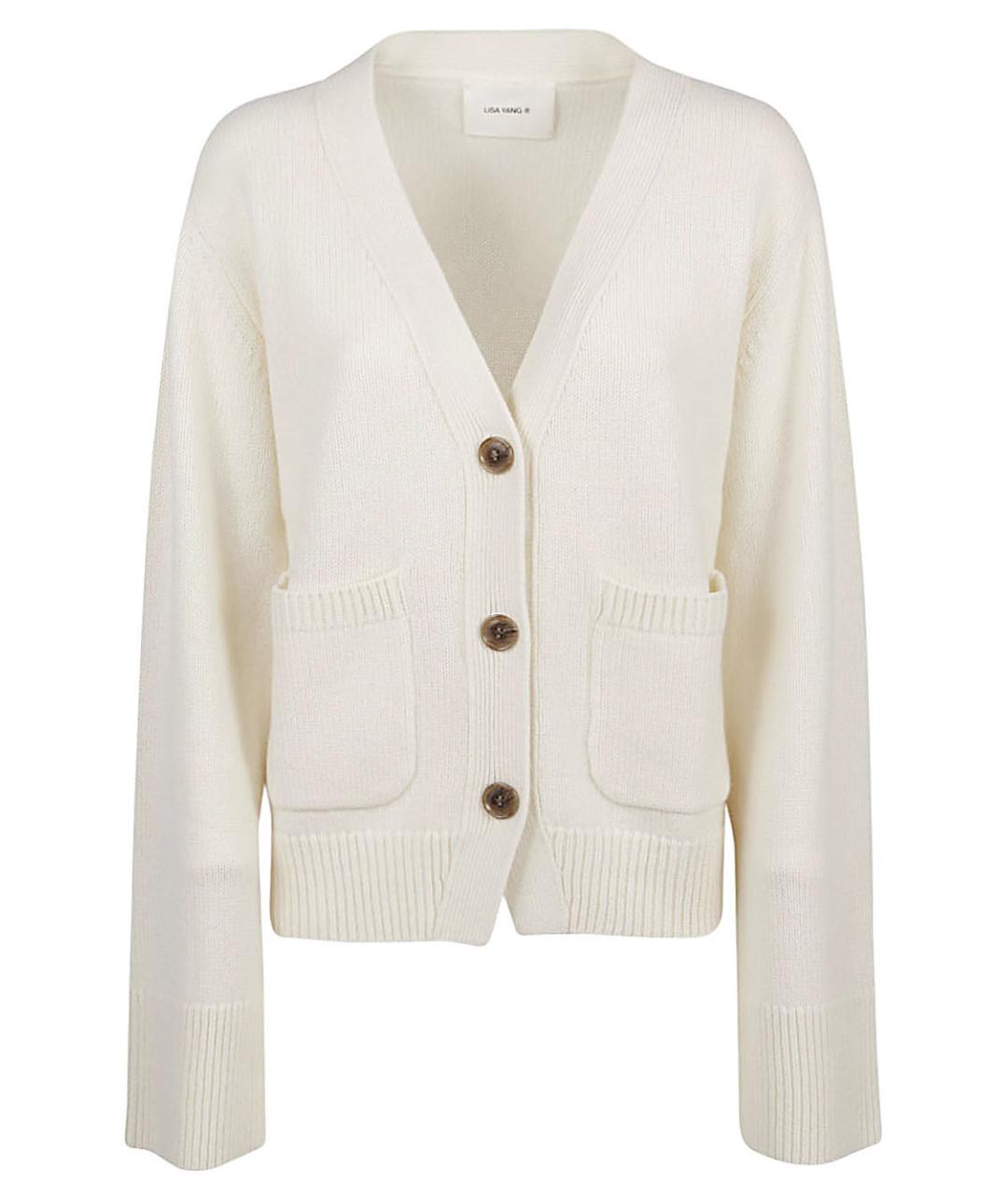 LISA YANG Белый кашемировый кардиган, фото 1