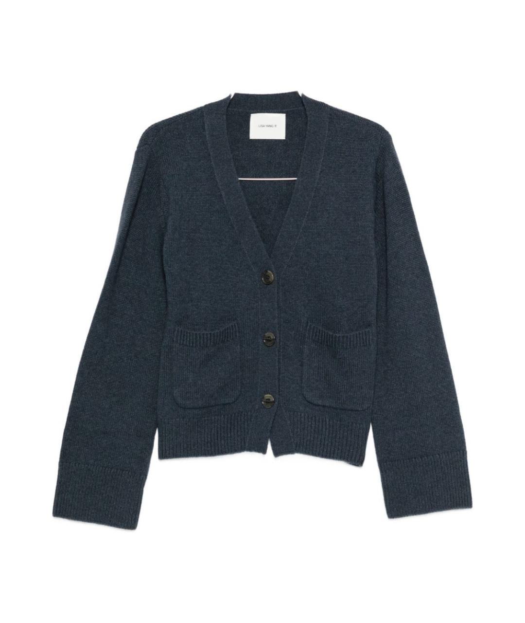 LISA YANG Синий кашемировый кардиган, фото 1