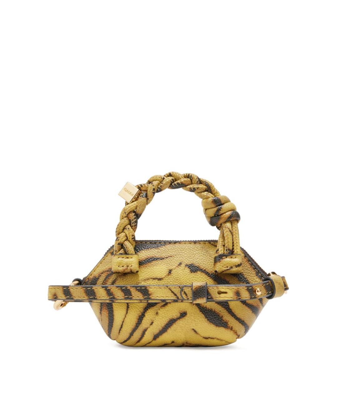 GANNI Хаки кожаная сумка с короткими ручками, фото 2