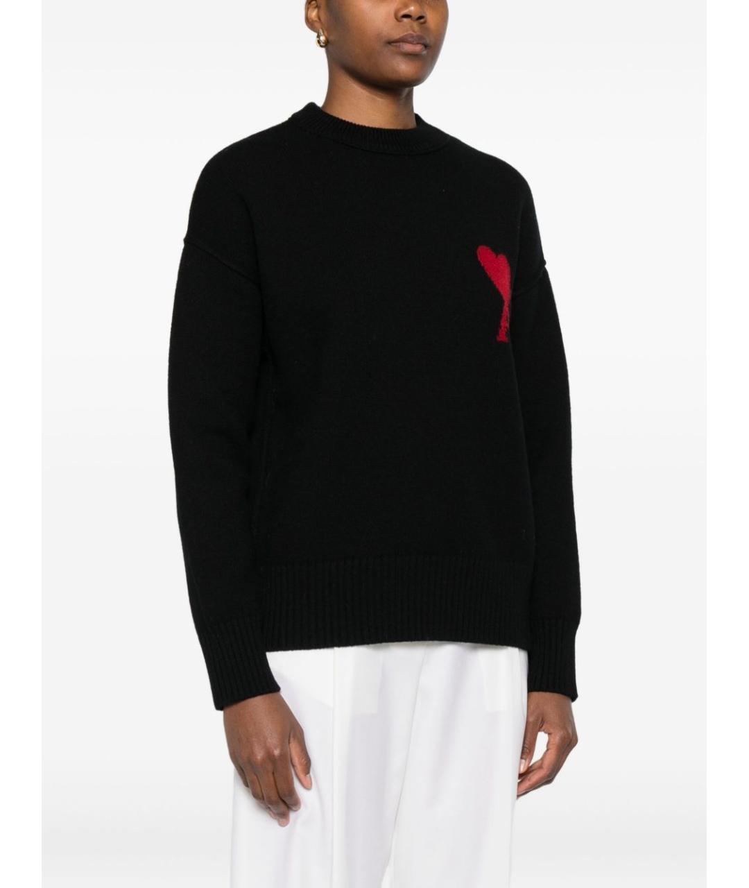 Ami Paris Черный шерстяной джемпер / свитер, фото 4