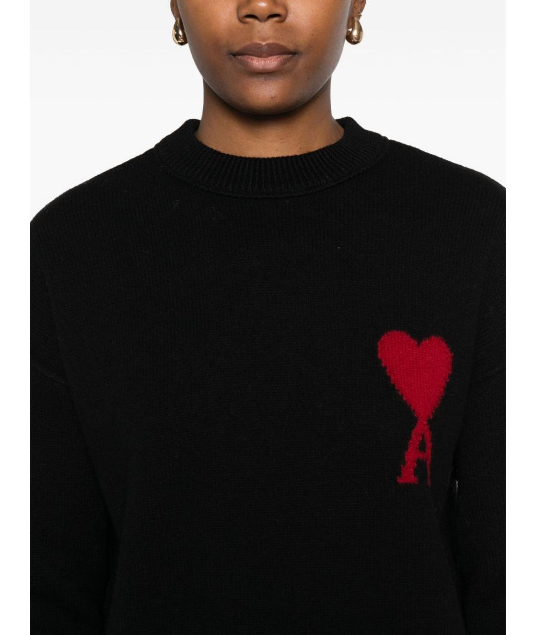 Ami Paris Черный шерстяной джемпер / свитер, фото 2