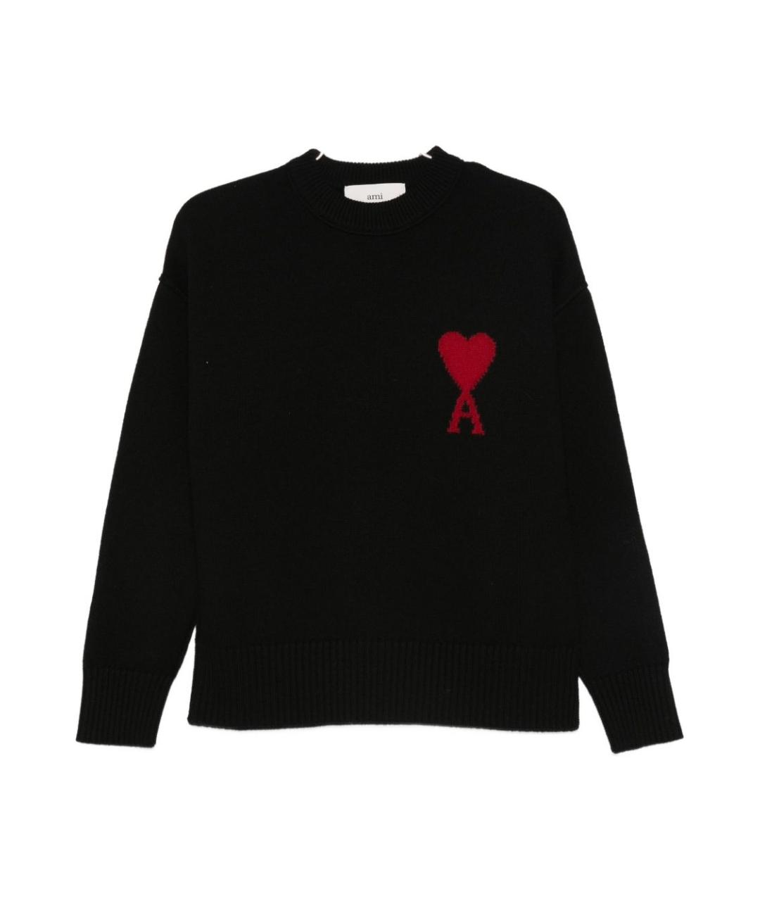 Ami Paris Черный шерстяной джемпер / свитер, фото 1
