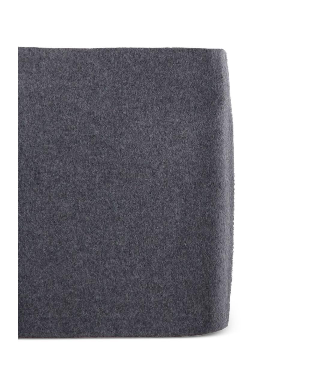 SPORTMAX Серая шерстяная юбка мини, фото 4