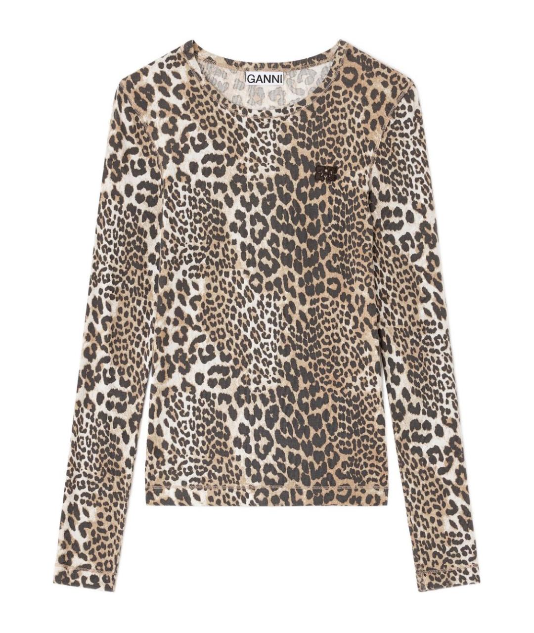 GANNI Коричневый хлопковый джемпер / свитер, фото 1