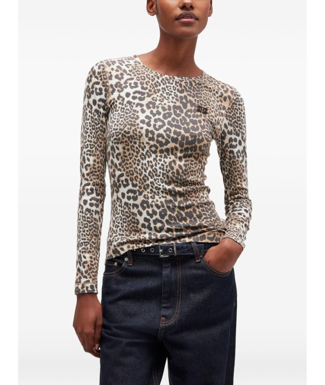 GANNI Коричневый хлопковый джемпер / свитер, фото 2