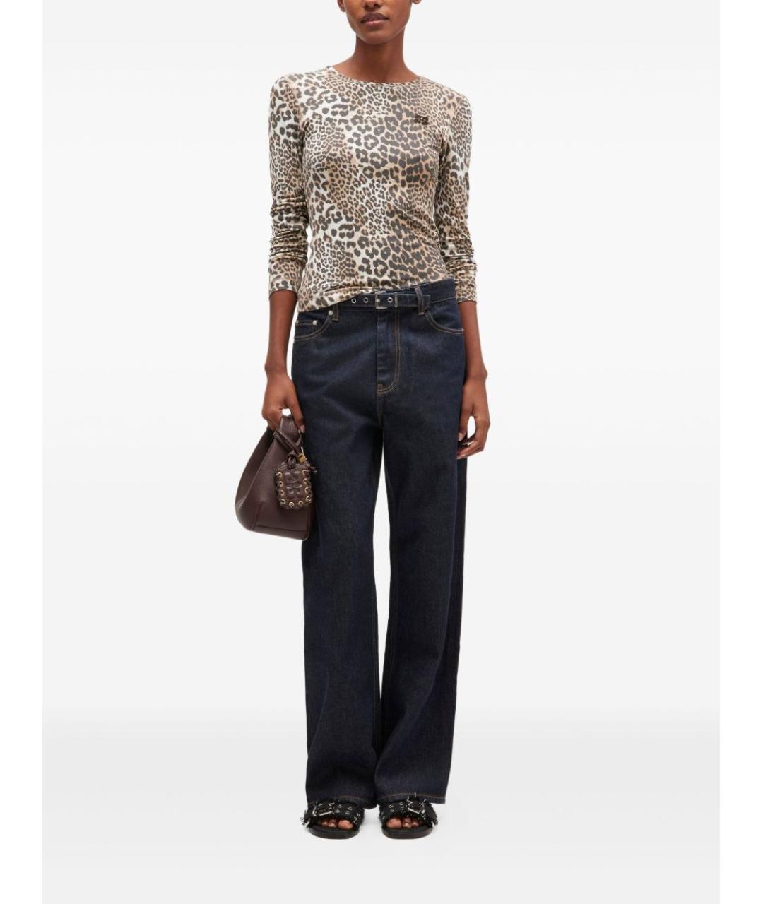 GANNI Коричневый хлопковый джемпер / свитер, фото 4