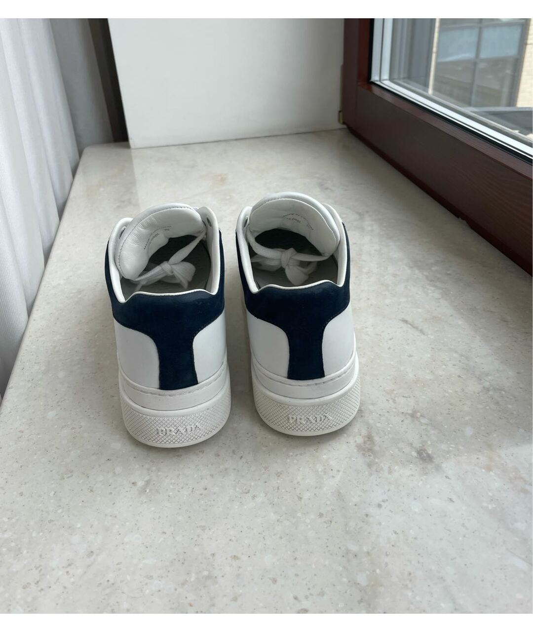 PRADA Белые кожаные кроссовки, фото 4