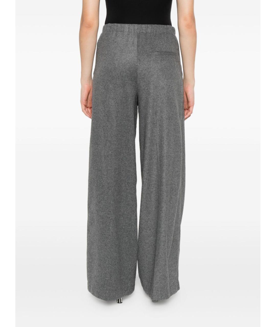 FORTE FORTE Серые шерстяные прямые брюки, фото 2