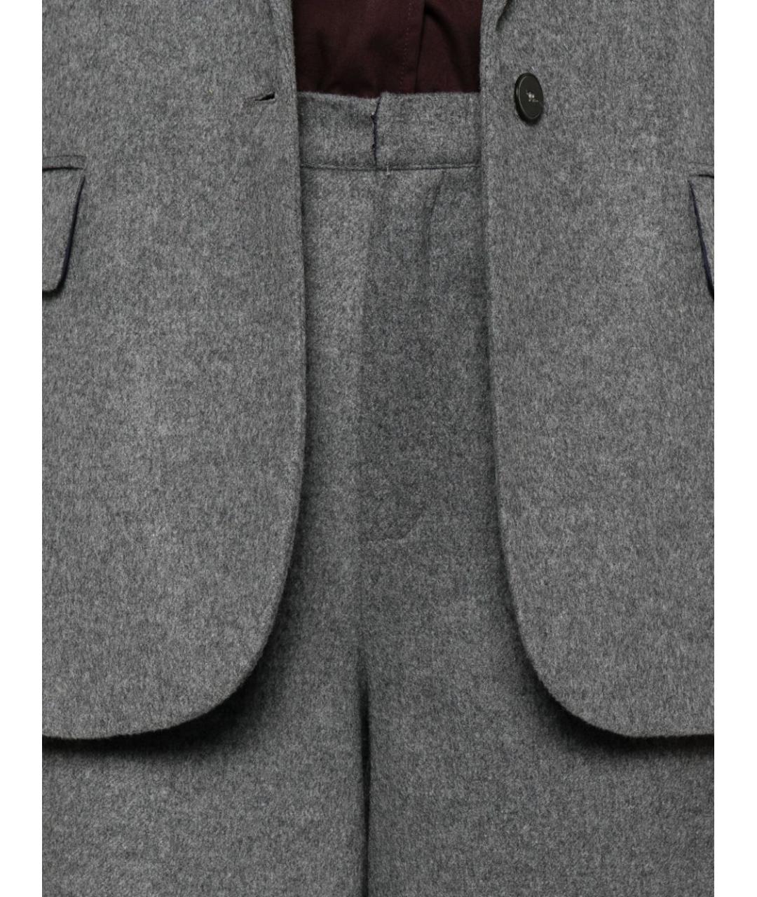 FORTE FORTE Серые шерстяные прямые брюки, фото 5