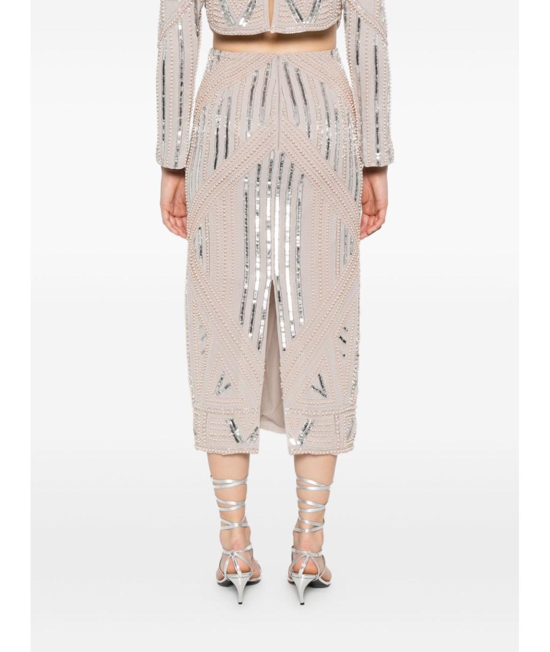 FORTE FORTE Белая полиэстеровая юбка миди, фото 5