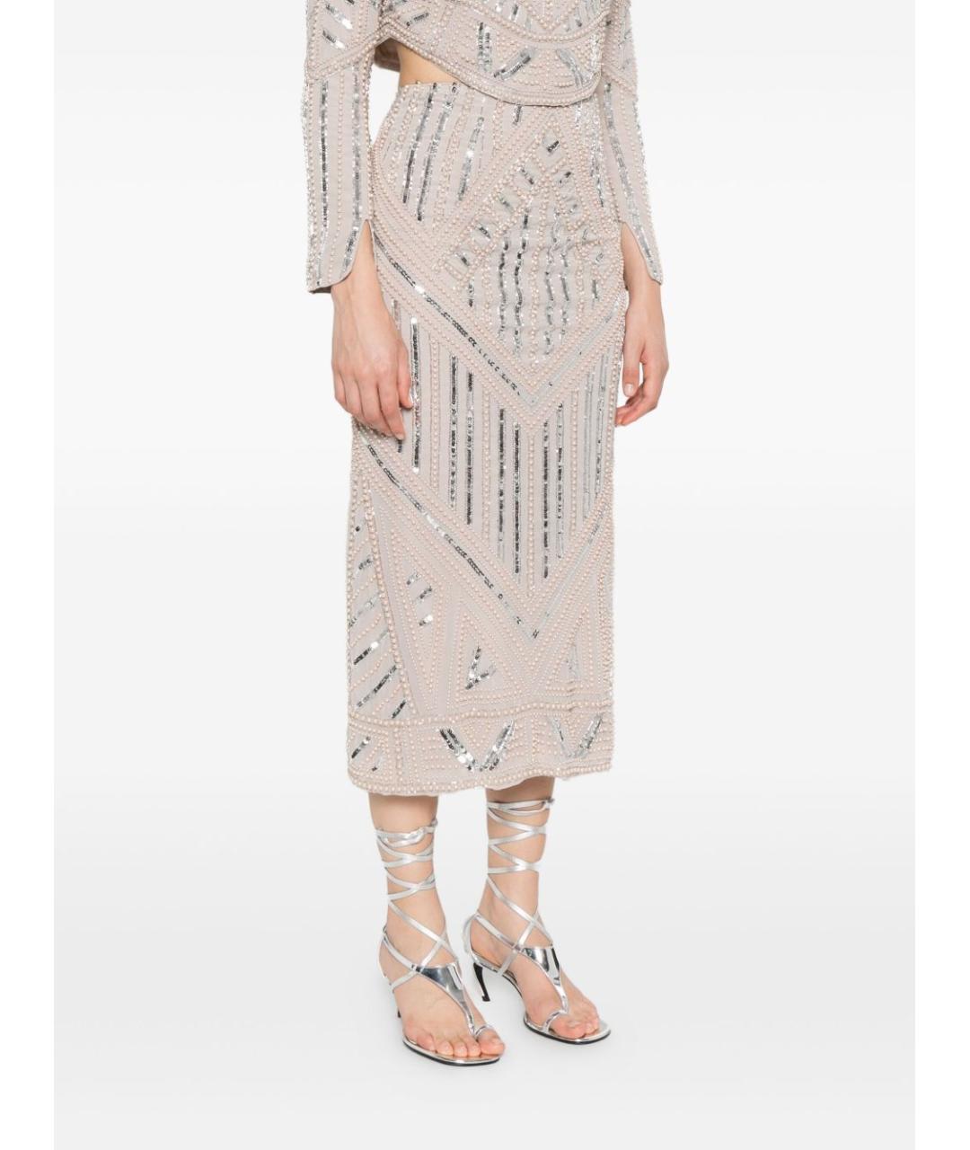 FORTE FORTE Белая полиэстеровая юбка миди, фото 3