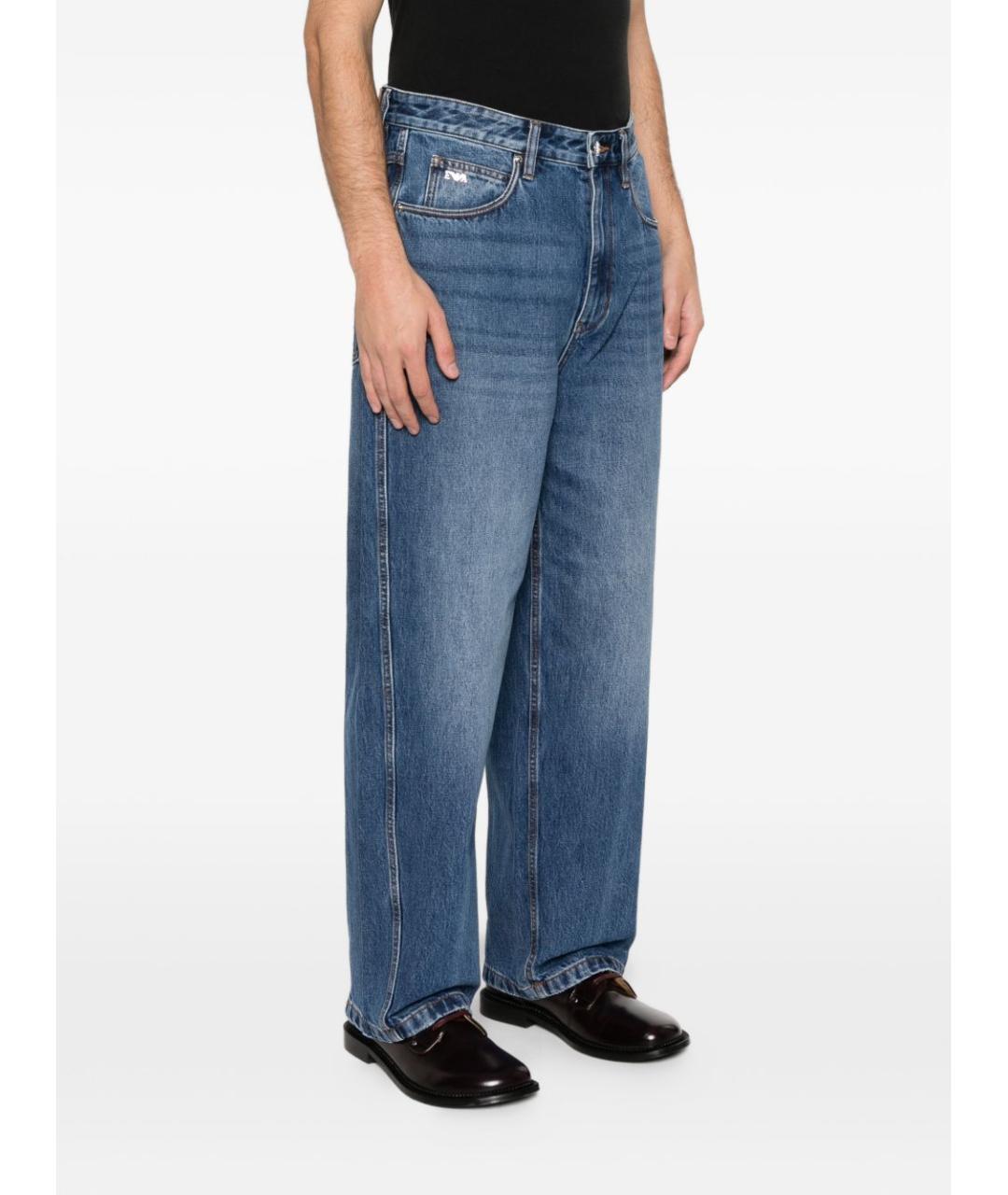 EMPORIO ARMANI Синие прямые джинсы, фото 3