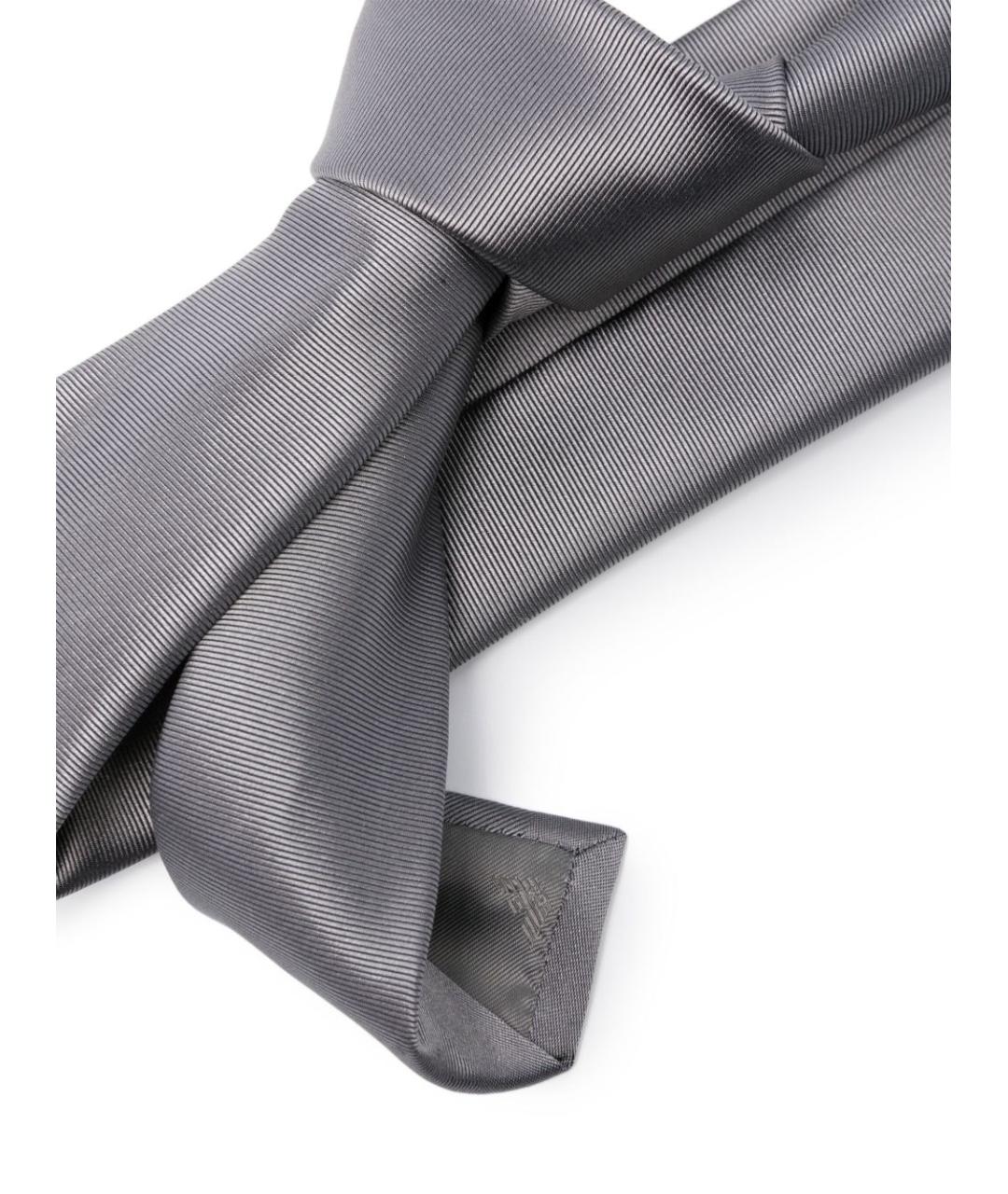 EMPORIO ARMANI Серый шелковый галстук, фото 2