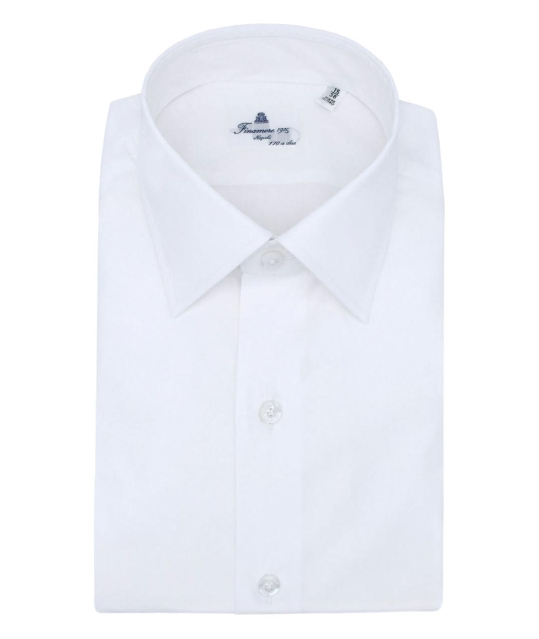 FINAMORE 1925 NAPOLI Белая хлопковая классическая рубашка, фото 1