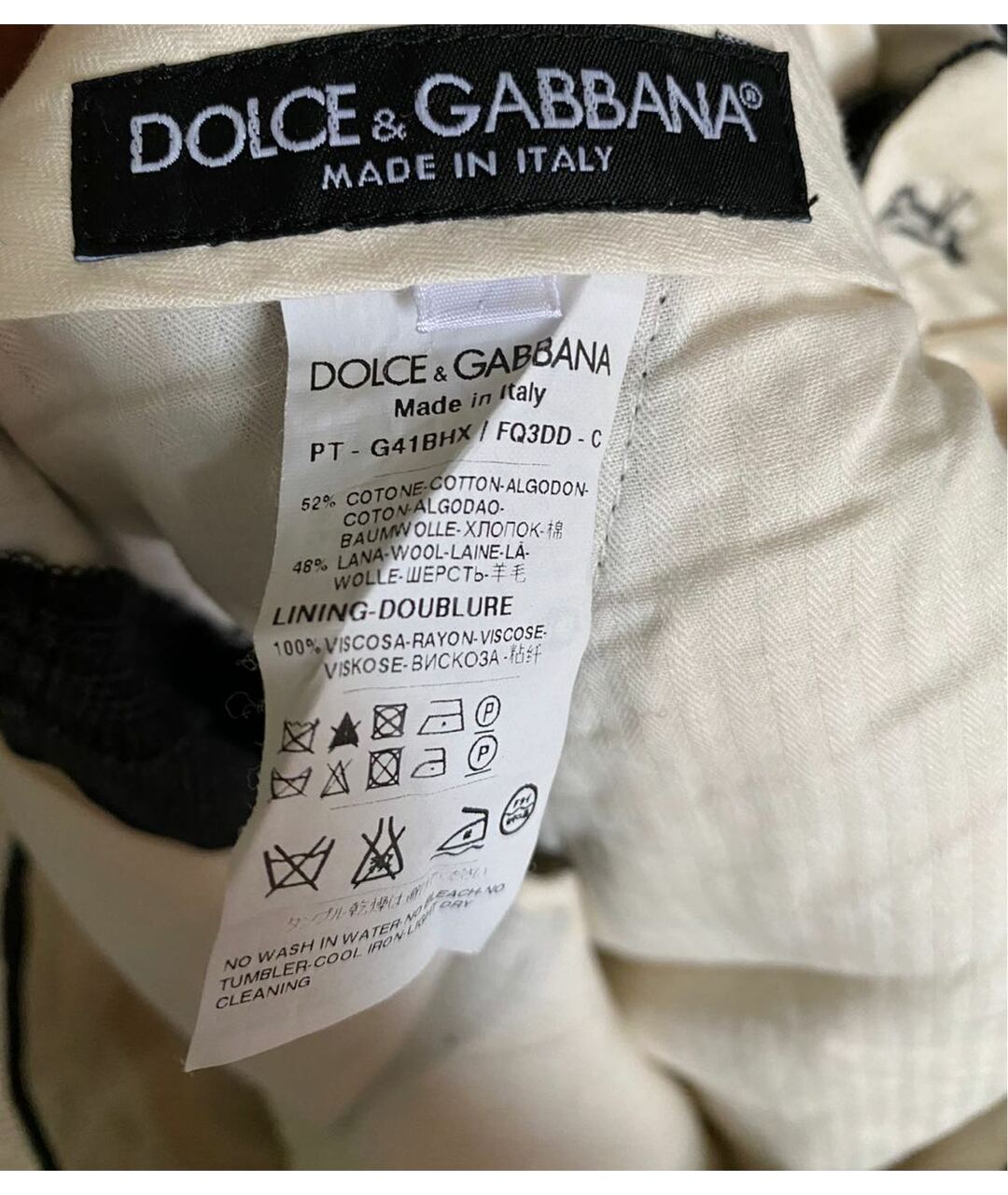 DOLCE&GABBANA Мульти хлопковые классические брюки, фото 4