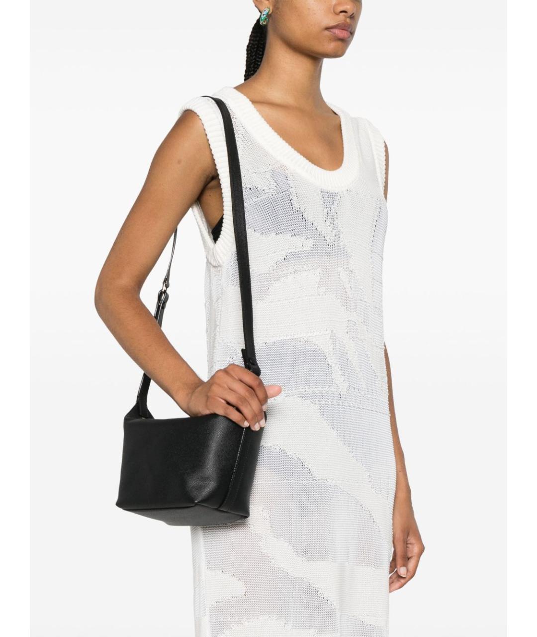 VALEXTRA Черная кожаная сумка через плечо, фото 5