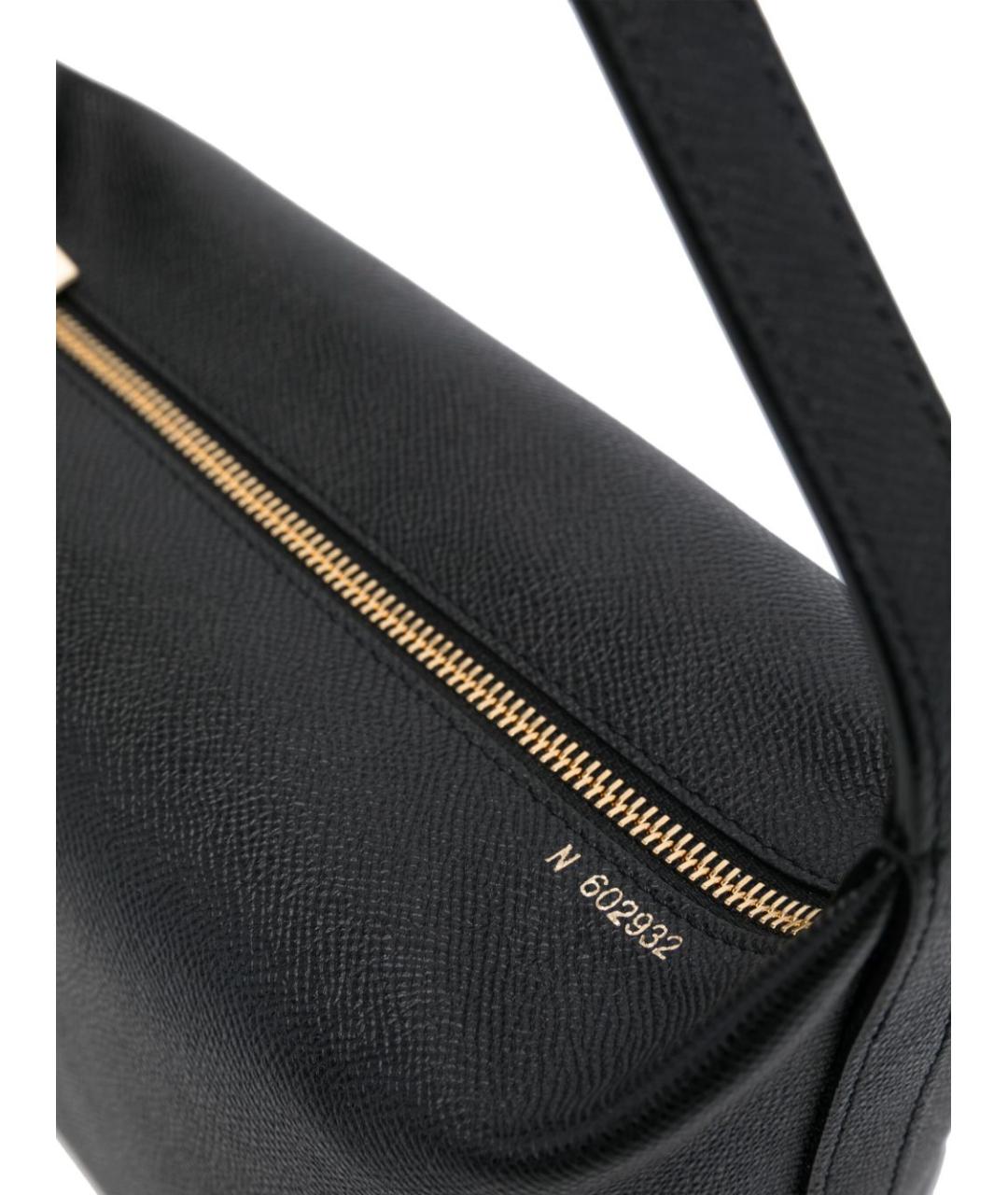 VALEXTRA Черная кожаная сумка через плечо, фото 3