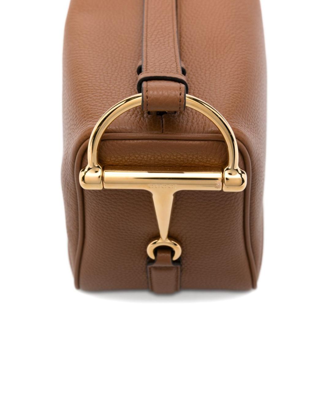 GUCCI Коричневая кожаная сумка с короткими ручками, фото 3