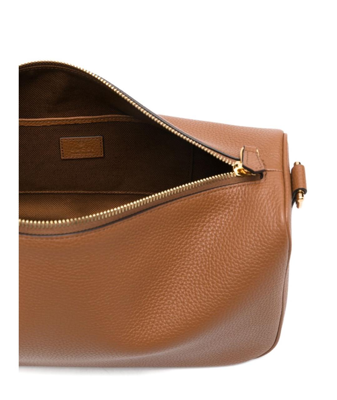 GUCCI Коричневая кожаная сумка с короткими ручками, фото 2