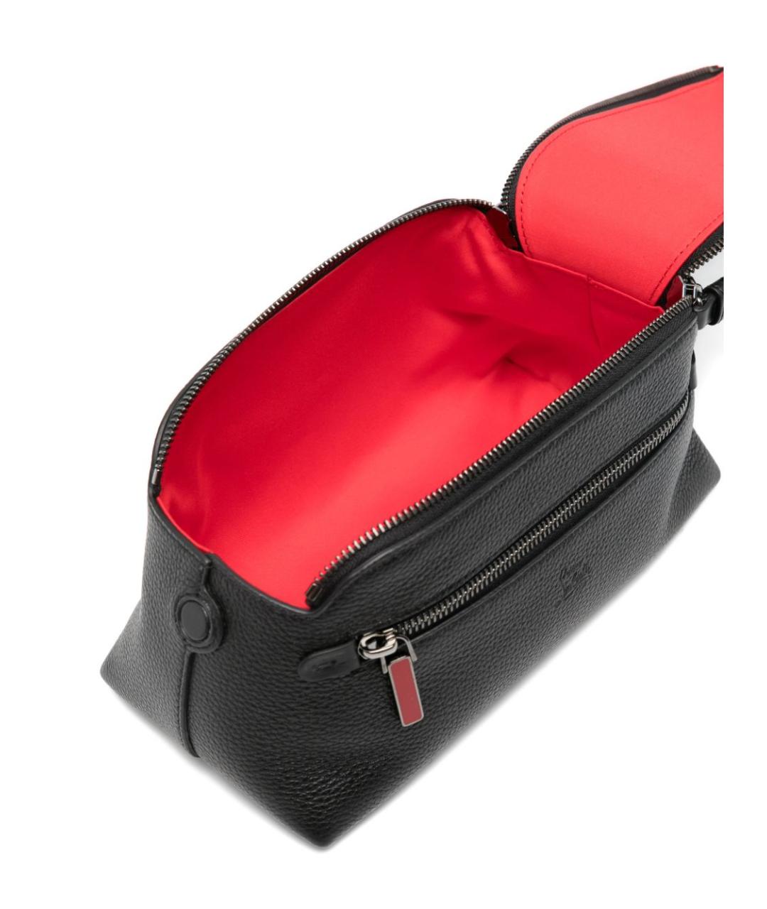 CHRISTIAN LOUBOUTIN Черная кожаная барсетка, фото 2