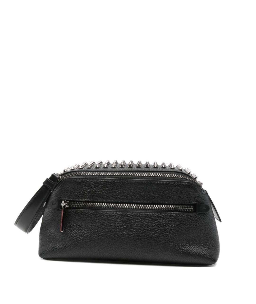 CHRISTIAN LOUBOUTIN Черная кожаная барсетка, фото 1