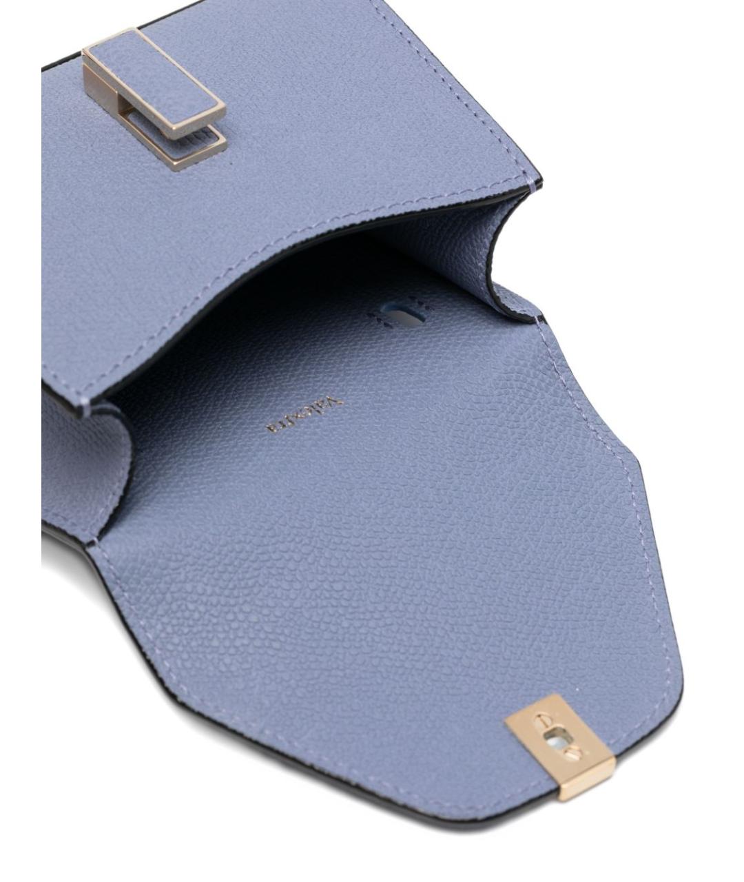 VALEXTRA Голубая кожаная поясная сумка, фото 3
