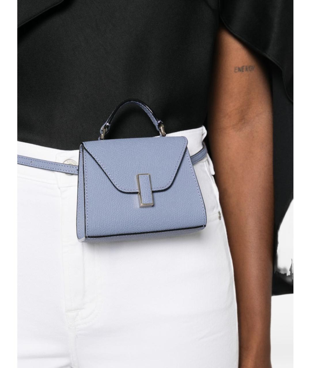 VALEXTRA Голубая кожаная поясная сумка, фото 2