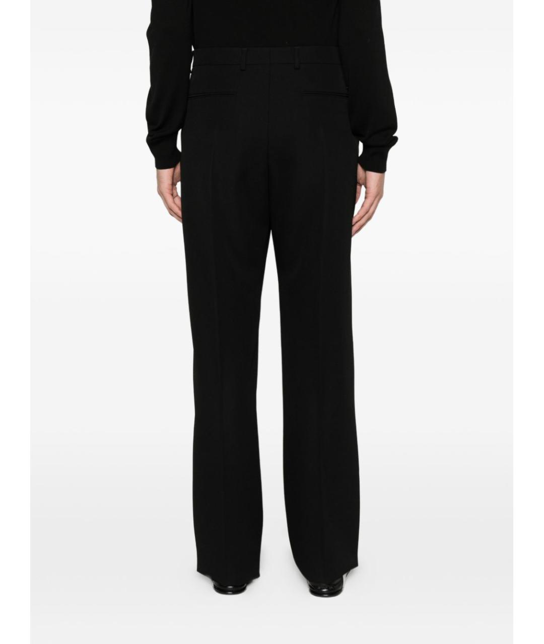 VALENTINO Черные шерстяные повседневные брюки, фото 3