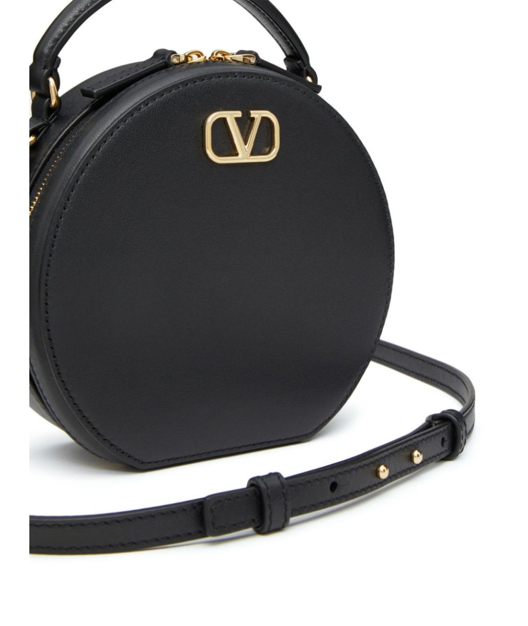 VALENTINO Черная кожаная сумка через плечо, фото 4