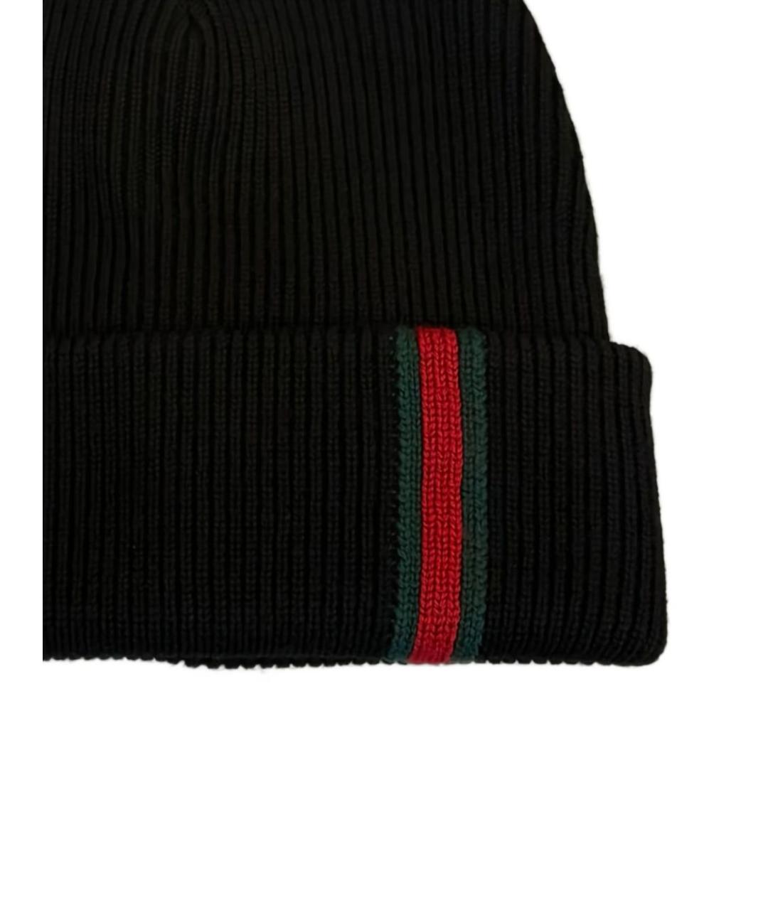 GUCCI Черная шерстяная шапка, фото 2