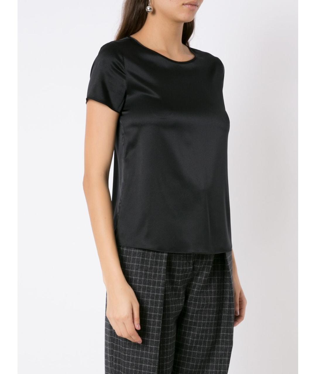 EMPORIO ARMANI Черная шелковая футболка, фото 5