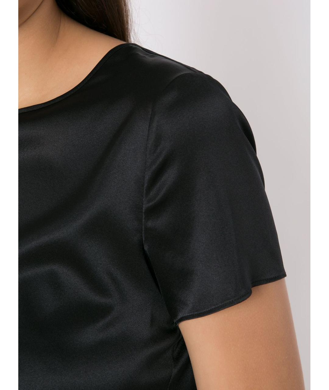 EMPORIO ARMANI Черная шелковая футболка, фото 3
