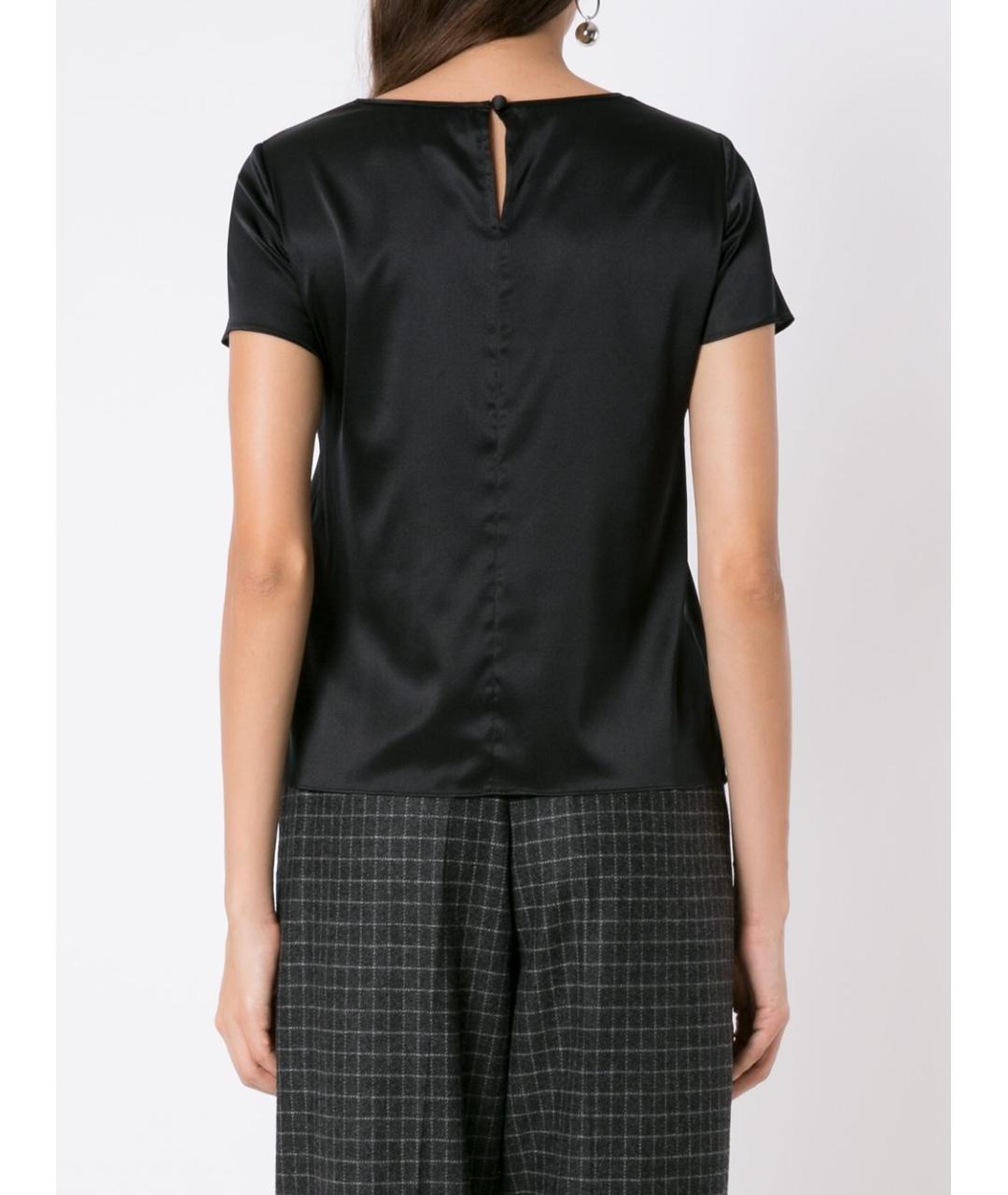 EMPORIO ARMANI Черная шелковая футболка, фото 4