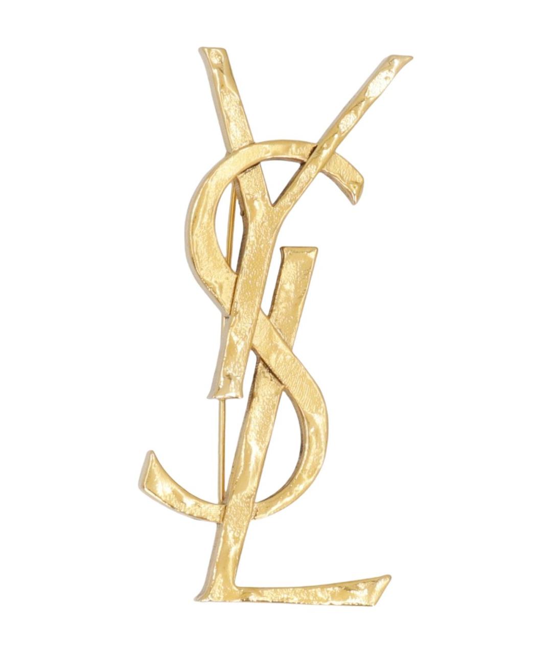 SAINT LAURENT Золотая металлическая булавка / брошь, фото 1
