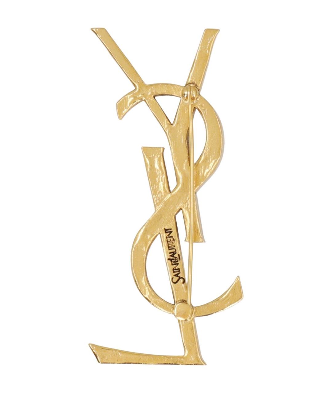 SAINT LAURENT Золотая металлическая булавка / брошь, фото 2