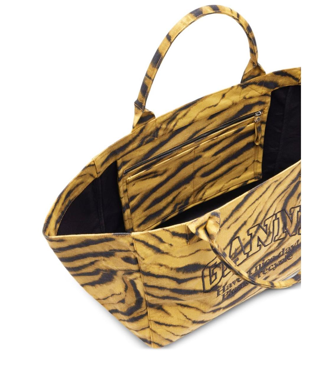 GANNI Хаки хлопковая сумка тоут, фото 4