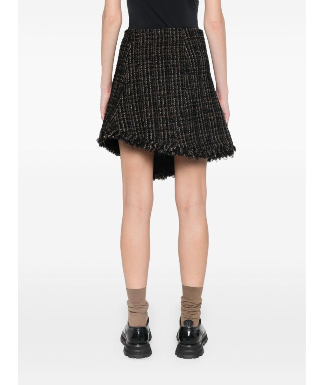 SACAI Черная шерстяная юбка мини, фото 3