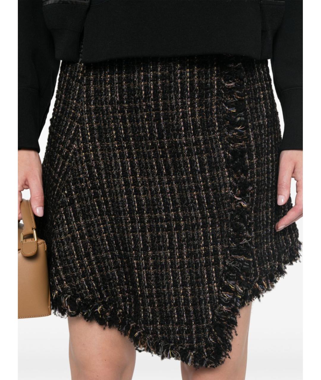 SACAI Черная шерстяная юбка мини, фото 2