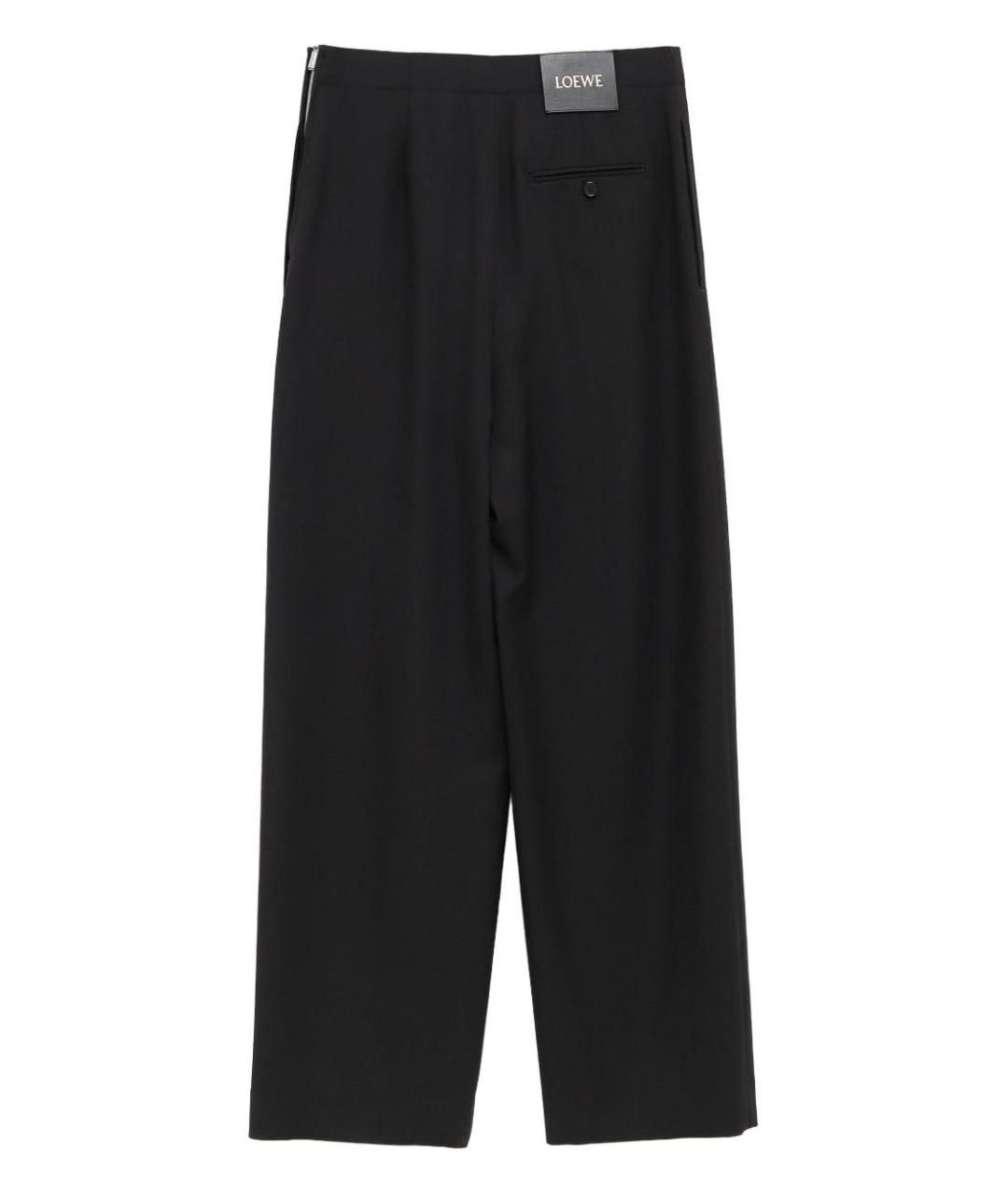 LOEWE Черные хлопковые повседневные брюки, фото 2